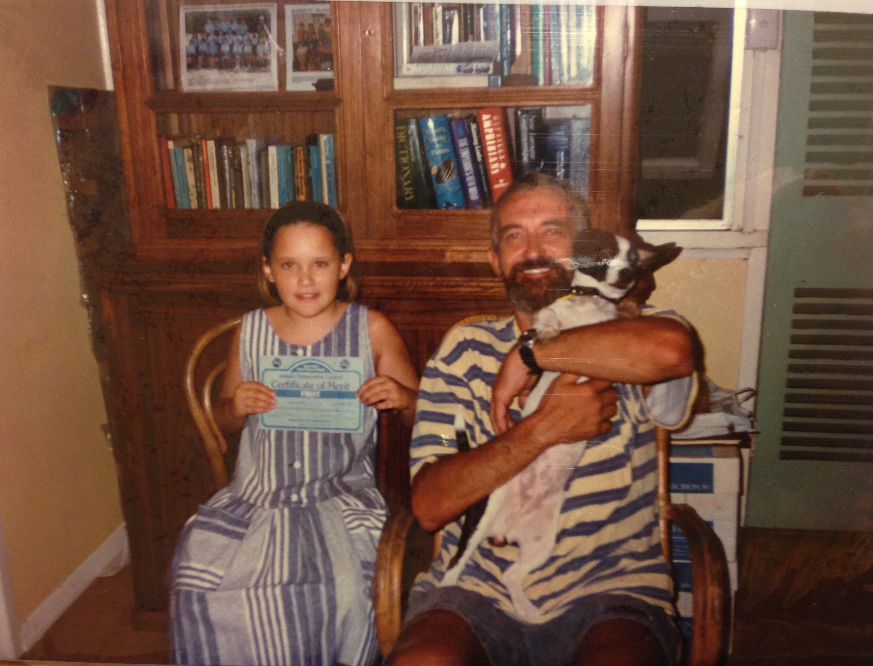 A young Sofia sits next to her father Jack Bartlett​