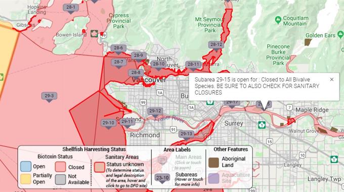 Shellfish Harvesting Status Map – PWQAVC